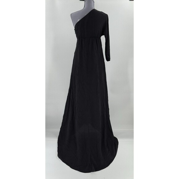TUCKER Graceful Elegance Black One-Shoulder Long Sleeve Maxi Dress SIZE SMALL - Picture 11 of 14